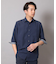 麻調ポリエステル七分袖シャツ