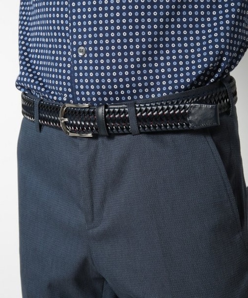 【DOMODOSSOLA】レザーメッシュプレーンベルト