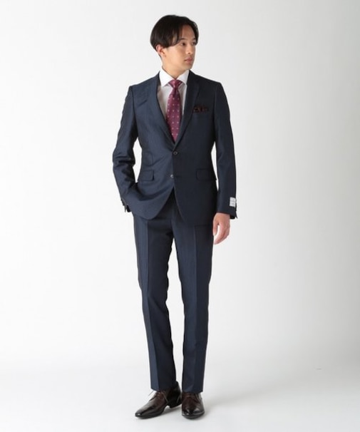 ブライトナローストライプスーツセットアップ（同素材ベストあり）