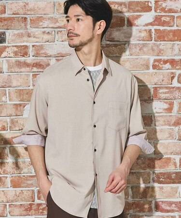 ストレッチカチオン七分袖シャツ