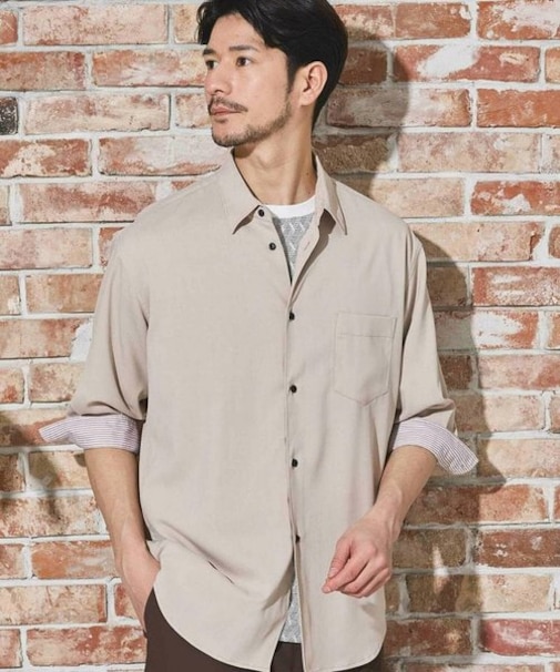 ストレッチカチオン七分袖シャツ