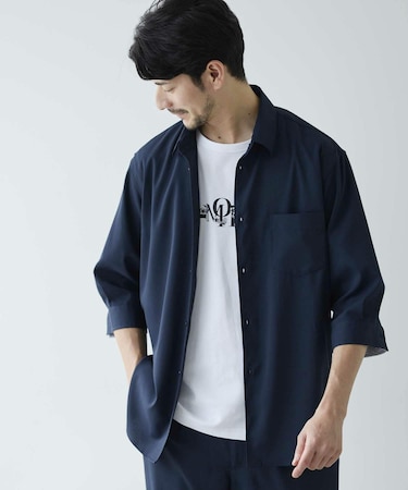 ストレッチカチオン七分袖シャツ