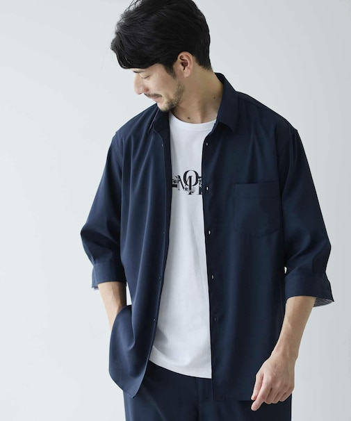 ストレッチカチオン七分袖シャツ