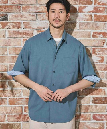 ストレッチカチオン七分袖シャツ