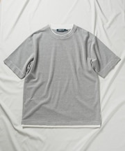 ハニカムボーダーフェイクレイヤードTシャツ