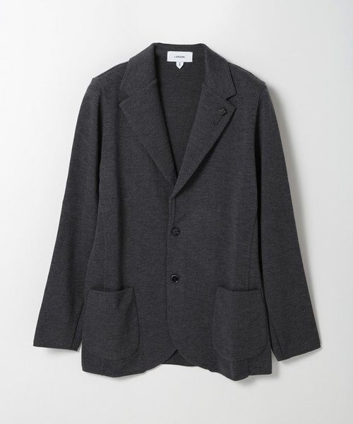 【美品】LARDINI ラルディーニ ミラノリブオープンカラーシャツ NAVY LARDINI (ラルディーニ) Milano Rib Knit Shirts (ミラノリブ