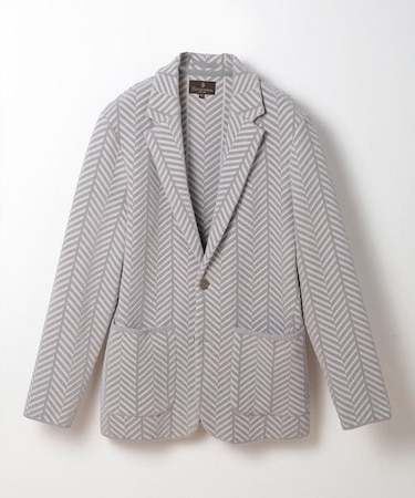 ヘリンボーンニットジャケット