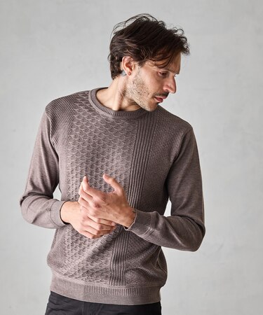 ハイゲージ(12GG)ウール混ニット