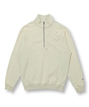 【bal/バル】RUSSELL DISTRESSED ATHLETIC HEAVY COTTON HALF ZIP
