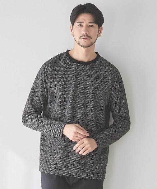 <UNION STATION by MEN'S BIGI>ジオメトリックジャガードロンT