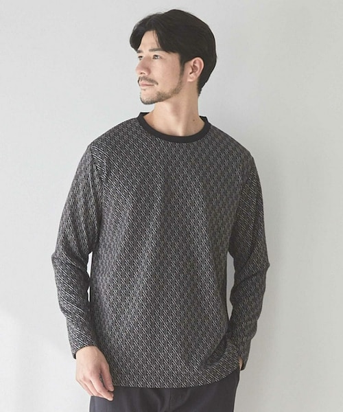 エヴィス　ジャガードロンT UNION STATION by MEN'S BIGI>ジオメトリックジャガードロンT