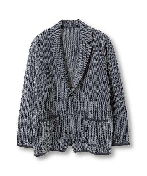 【ACTIVE TAILOR】ヘリンボーンニットジャケット
