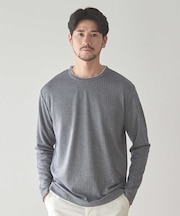 ウェーブジャガード柄フェイクレイヤードクルーTee