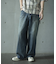 【WEB限定/12oz デニム】ウエストシャーリング ５ポケット ワイドストレートパンツ