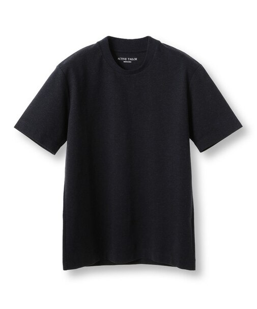 【ACTIVE TAILOR/アクティブテイラー】シルケットスムースクルーネックTシャツ＜接触冷感 / UVカット＞
