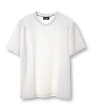 シェブロン柄リンクスジャカードTシャツ<接触冷感><抗菌防臭>