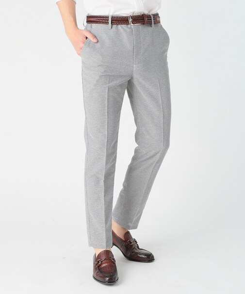 千鳥柄カラミストレッチスラックスパンツ