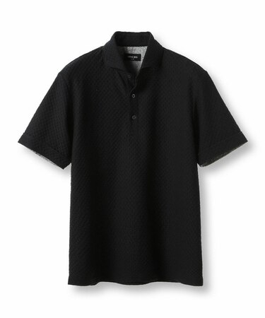 シャーリングジャカードポロシャツ