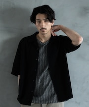 シャイニングテレコジャージオープンカラーシャツ