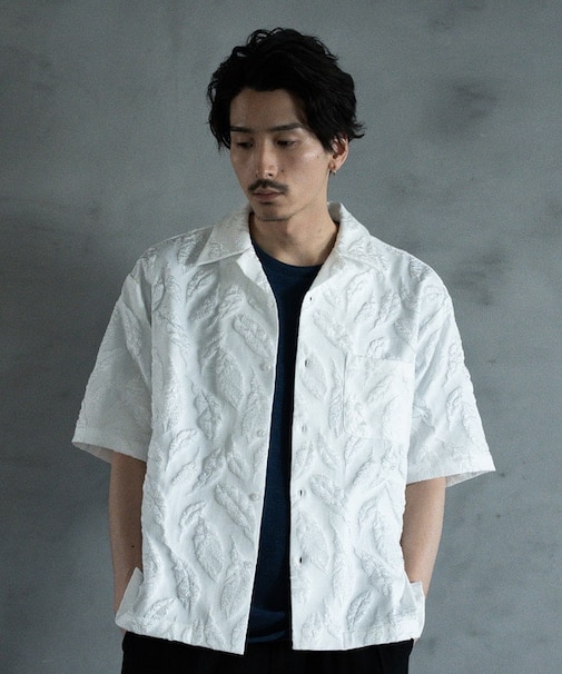 フェザージャガードジャージオープンカラーシャツ