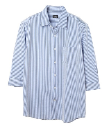 HIGH COOL ニットサッカー七分袖シャツ