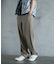 リネン混ワンタックワイドテーパードパンツ