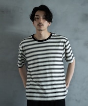 ジャガードボーダーTシャツ