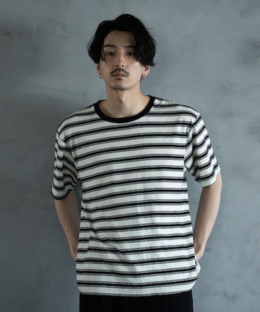 ジャガードボーダーTシャツ