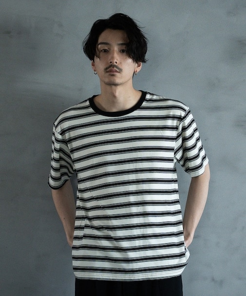 ジャガードボーダーTシャツ