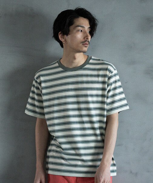 ジャガードボーダーTシャツ