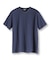 リネンブレンド楊柳リブネックTシャツ