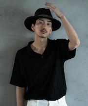 ヘリンボーンジャガードポロシャツ