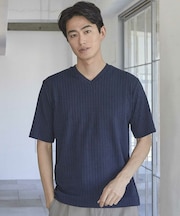 ツイストストライプJQDVネックT