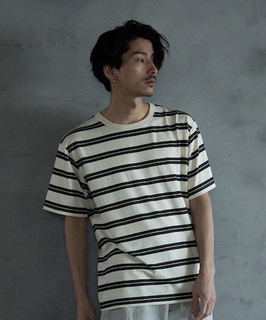 ジャガードボーダーTシャツ