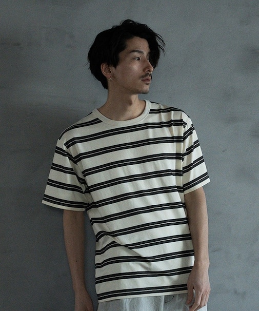 ジャガードボーダーTシャツ