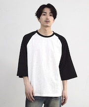 古着風ウォッシュ加工ラグランTシャツ