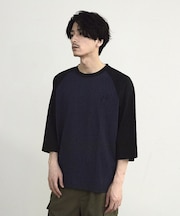 古着風ウォッシュ加工ラグランTシャツ