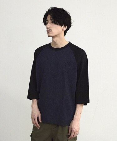 古着風ウォッシュ加工ラグランTシャツ