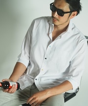 COOL　MAXリネン混7分袖シャツ