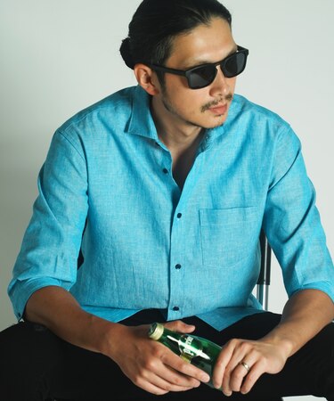 COOL　MAXリネン混7分袖シャツ