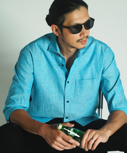 COOL　MAXリネン混7分袖シャツ