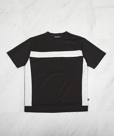【接触冷感】キシリトールパネル切り替えポンチTシャツ