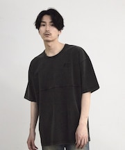 古着風ピグメント切替Tシャツ