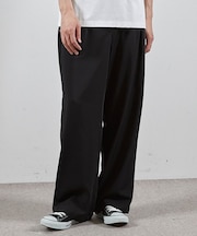 ポリエステルストレッチツータックワイドスラックス