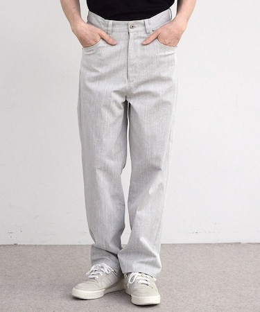 ストレッチスラブデニムルーズストレートパンツ