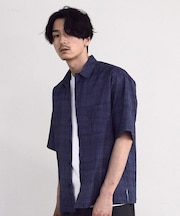 デニムライクワッシャー半袖シャツ