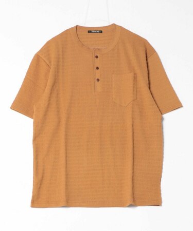 スラブヘンリーネックｔシャツ