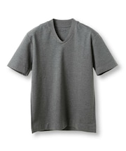 【ACTIVE TAILOR/アクティブテイラー】シルケットスムースVネックTシャツ＜接触冷感 / UVカット＞