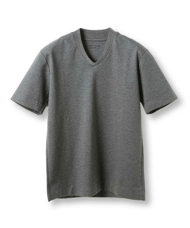 【ACTIVE TAILOR/アクティブテイラー】シルケットスムースVネックTシャツ＜接触冷感 / UVカット＞
