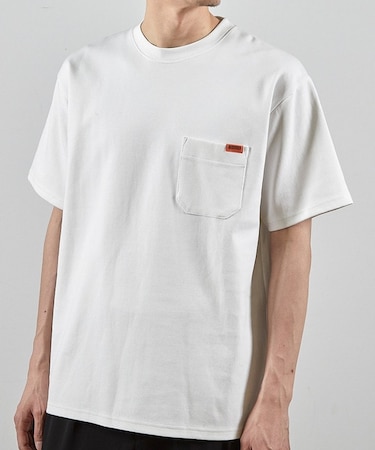 ユニバーサルオーバーオール別注バックプリントロゴししゅうポケットTシャツ